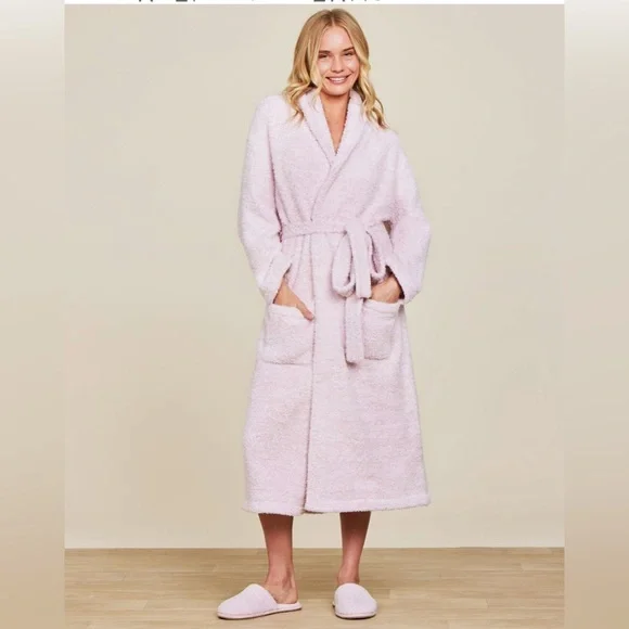BAREFOOT DREAMS CozyChic Adult Robe | Sz 2 | Light Pink EUC - Picture 1 of 5